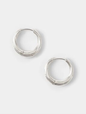DMY Studios Anna Hoops Earring 925 Sterling Silver plated Brass New
